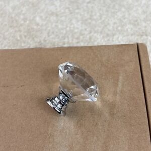 Ravinte 5 Pack Glass Crystal Diamond Knobs pulls for Drawers Cabinet- SilverBase